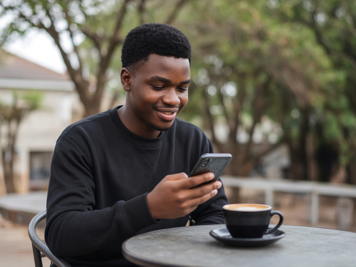 Creator reading a script brief on a phone