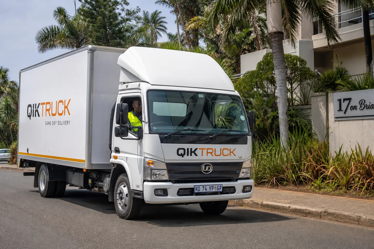 QikTruck 4-ton closed truck with a driver in Durban