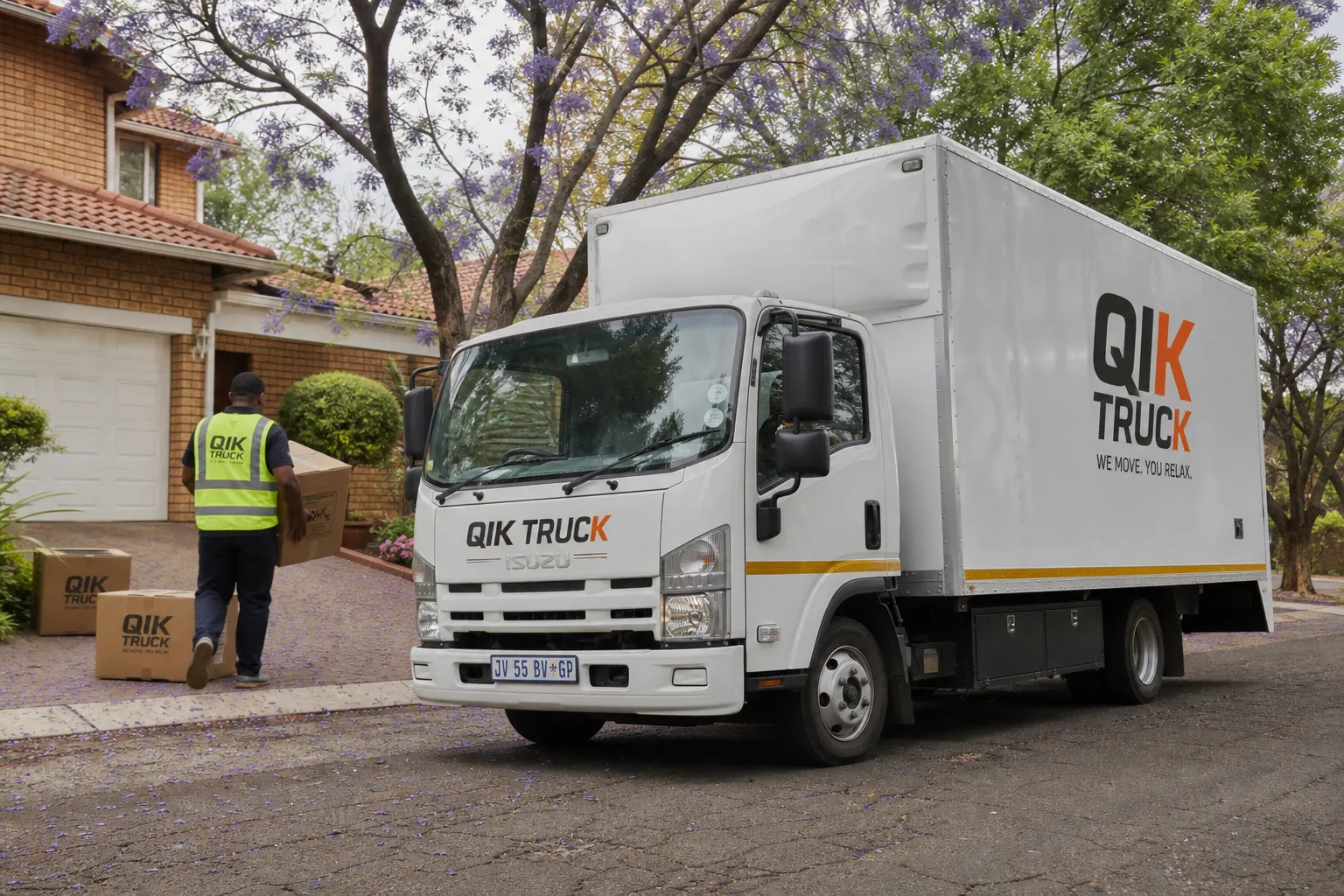 QikTruck 4-ton closed truck with a driver in Pretoria